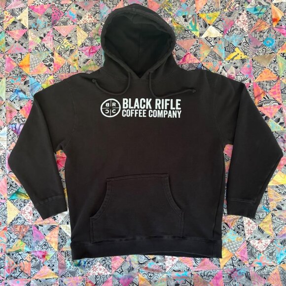 Black Rifle Coffee Hoodie Mens Large Heavyweight Pullover Drawstring Black - Picture 1 of 8